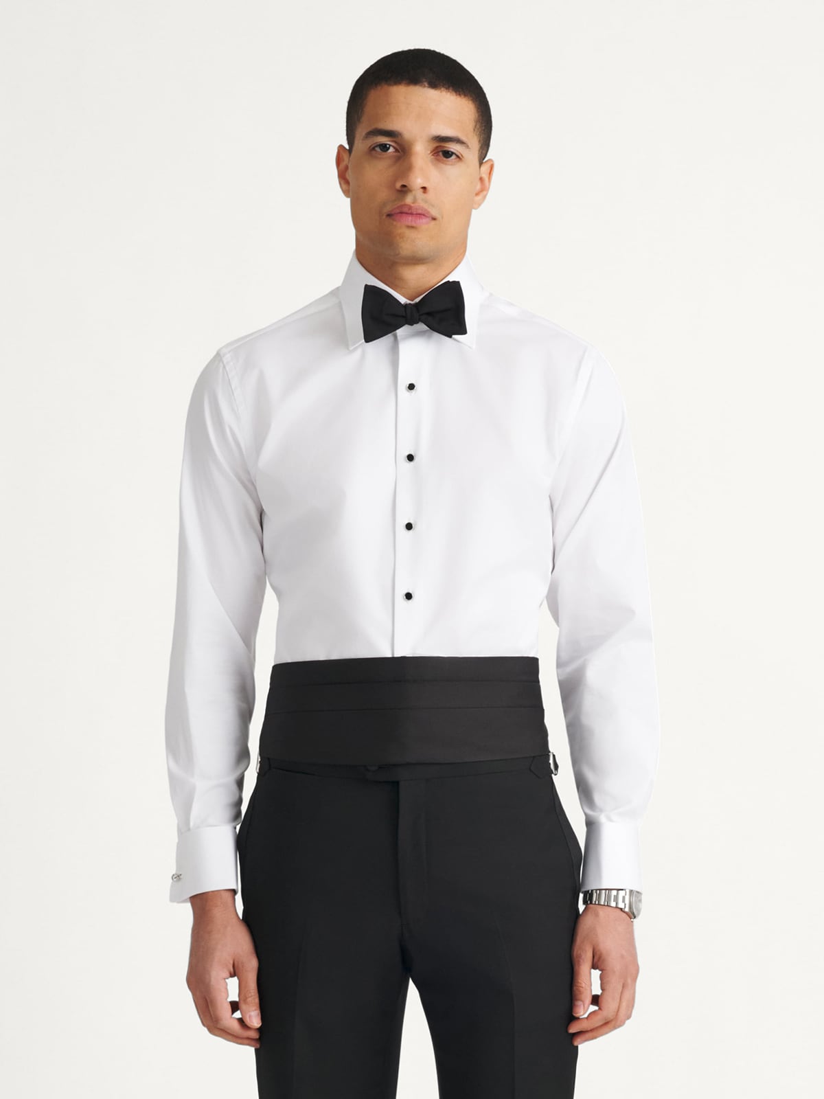 The Plain Front Tuxedo Shirt in Thomas Mason 3 Ply Regal Twill