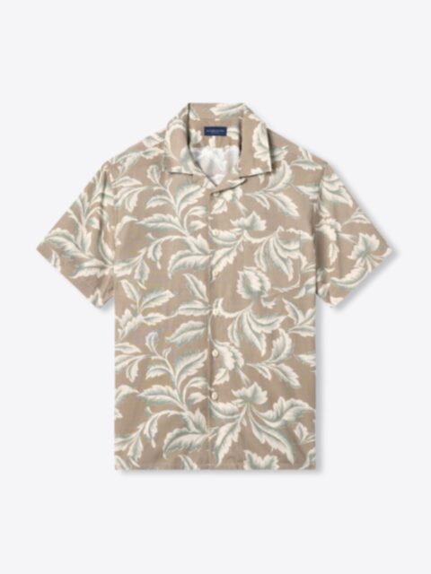 Shop Japanese Beige Rayon Blend Aloha Print