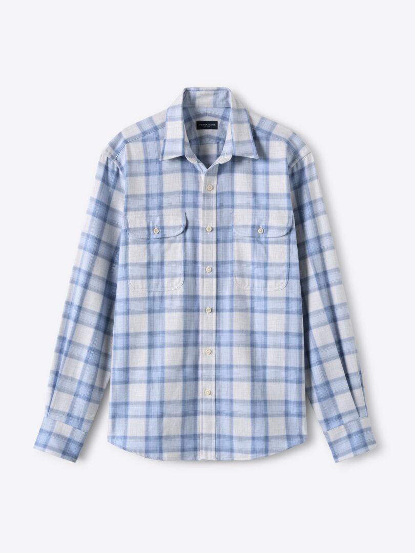Men’s Light Grey and Light Blue California Plaid Thumb