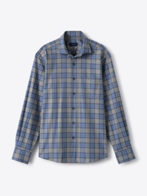 Shop Malibu Grey and Slate 4 Way Stretch Plaid Twill