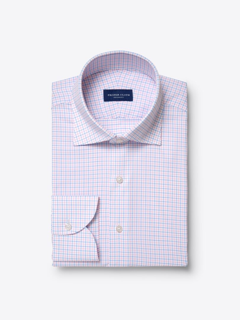 Blue and Pink Tattersall Performance Blend Product Image