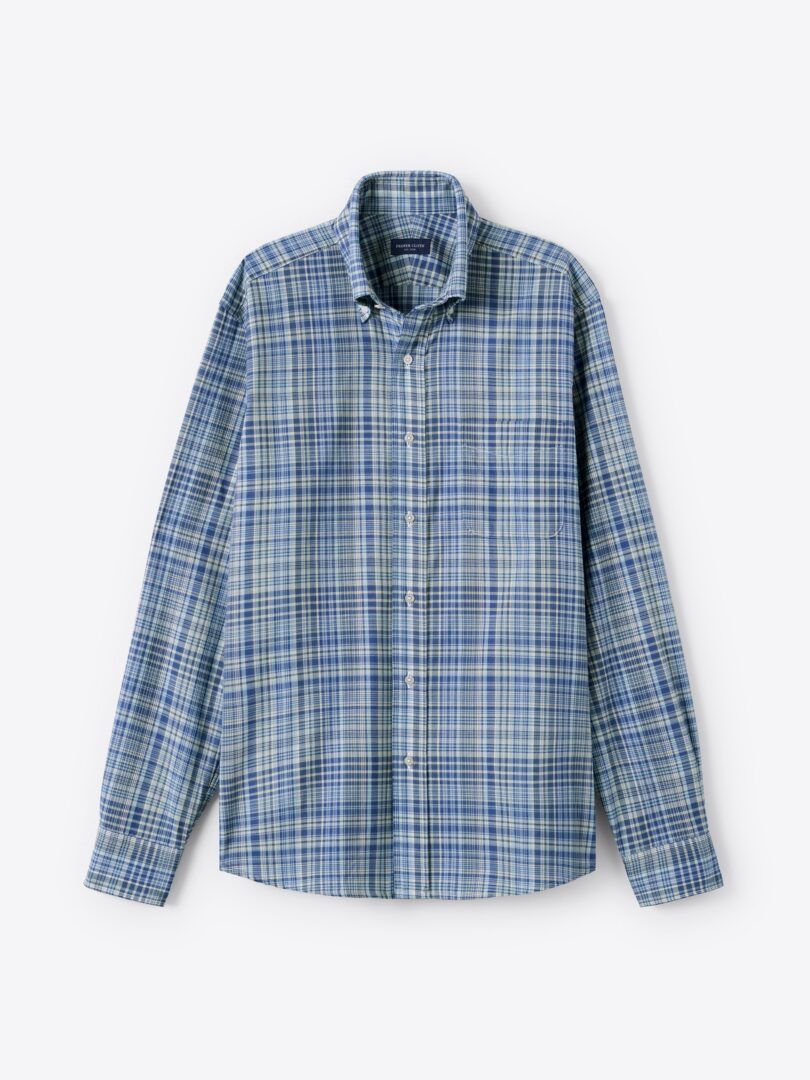 Blue and Off White Indian Madras Plaid 