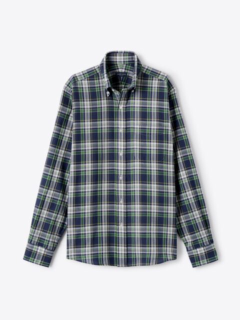Blue Green and Yellow Indian Madras Shirt by Proper Cloth