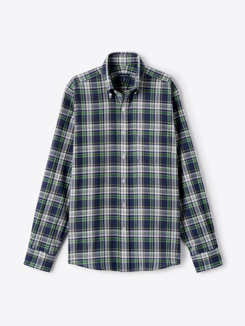 Navy Green and Yellow Indian Madras 
