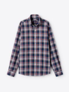 The Madras Button Down in Navy Brick and Yellow