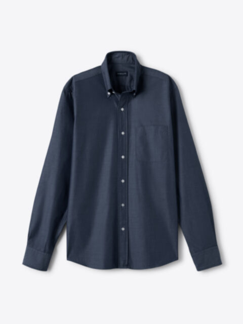 Shop Troy Denim Blue 100s Washed Poplin