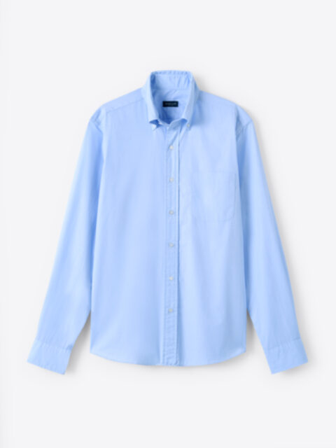Shop Troy Light Blue End-On-End 100s Washed Poplin