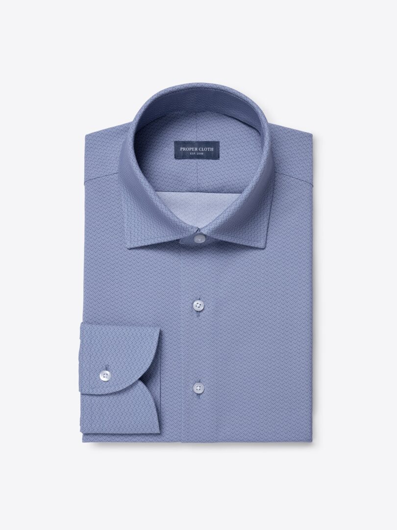 Reda Blue Geo Print Merino Wool 