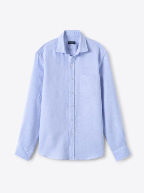 Shop Blue Houndstooth Washed Linen