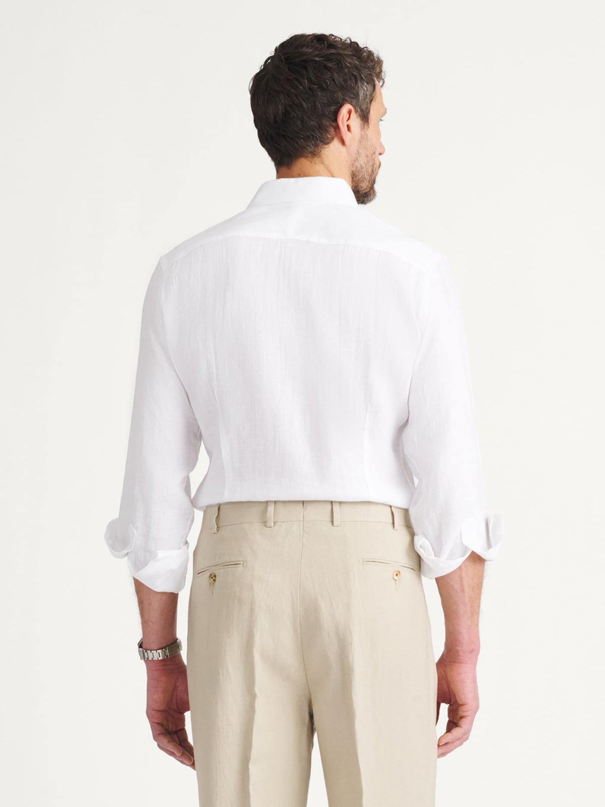 The Washed Linen Dress Shirt in White