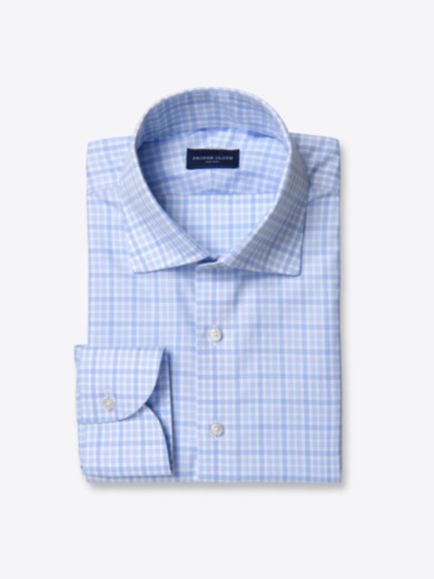 Shop Thomas Mason Non-Iron Sky Multi Check