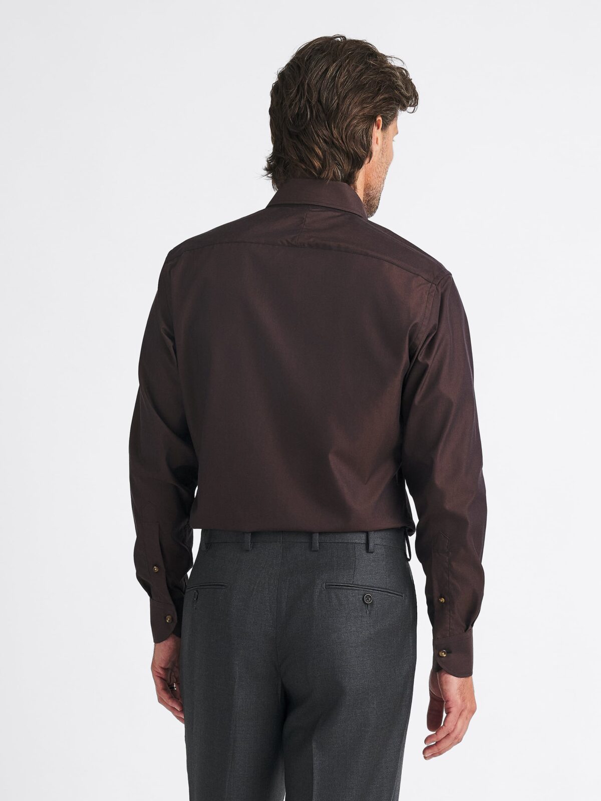 The Miles Broadcloth Dress Shirt in Brown