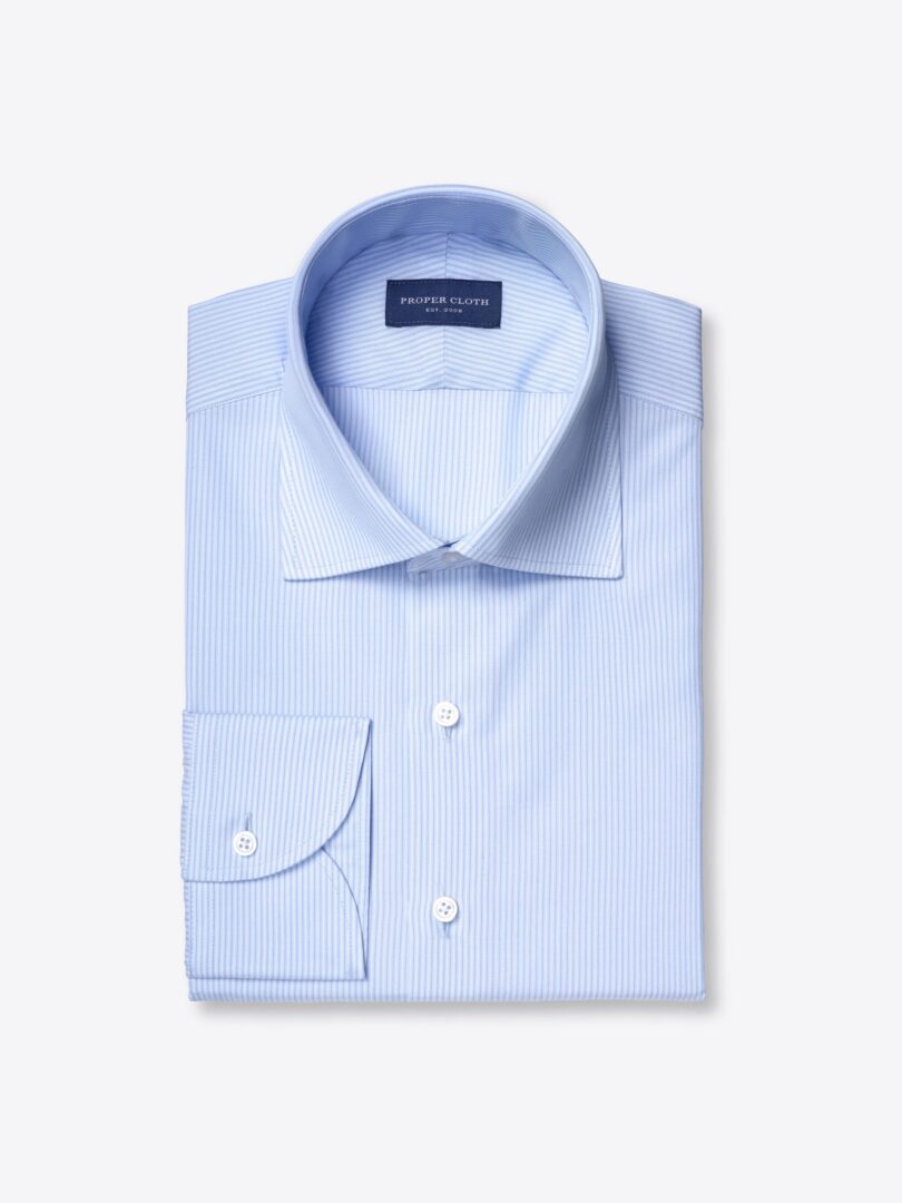 Genoa Light Blue Shadow Stripe Broadcloth 