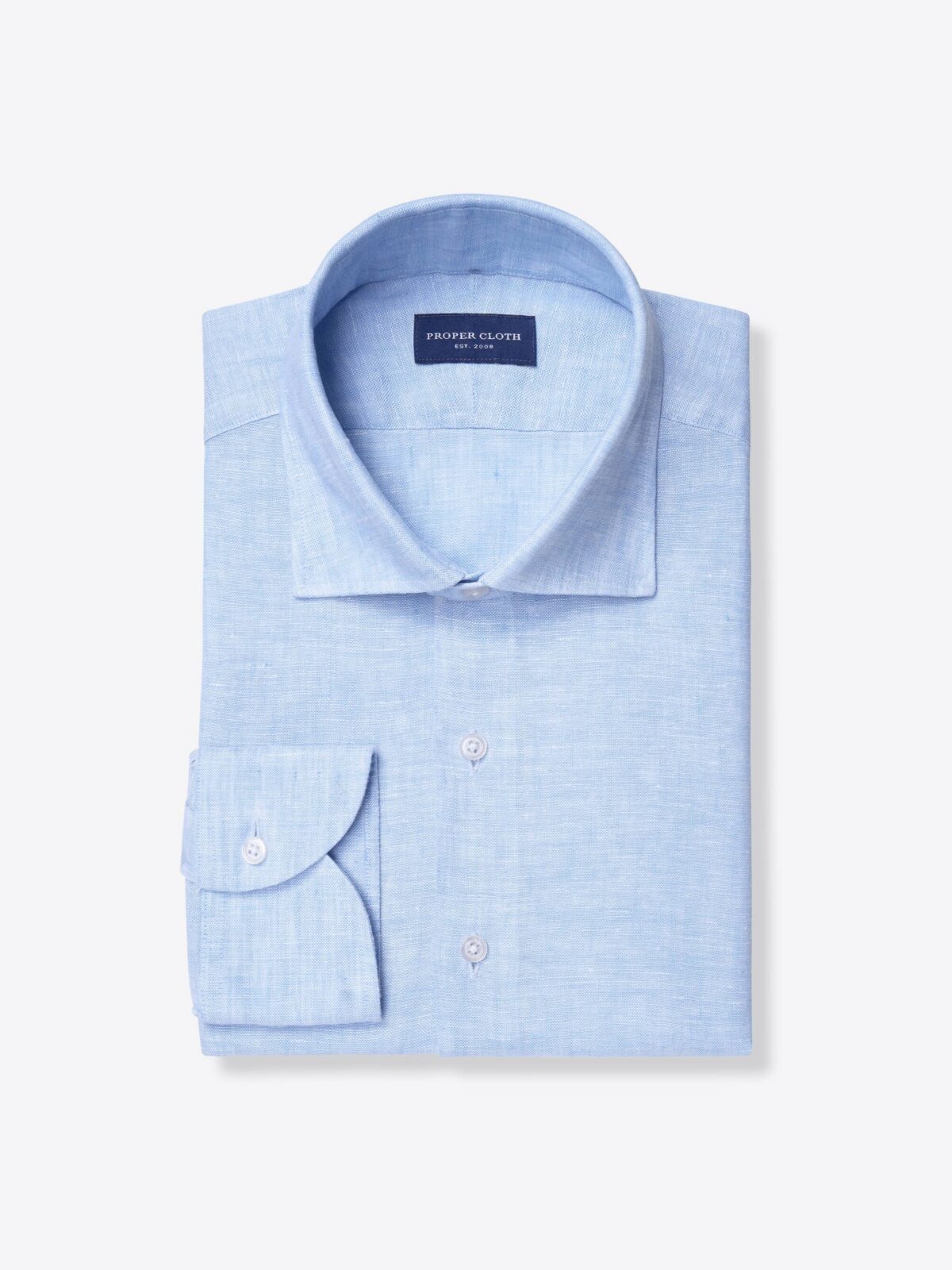 Light Blue Washed Linen Shirt by Proper Cloth