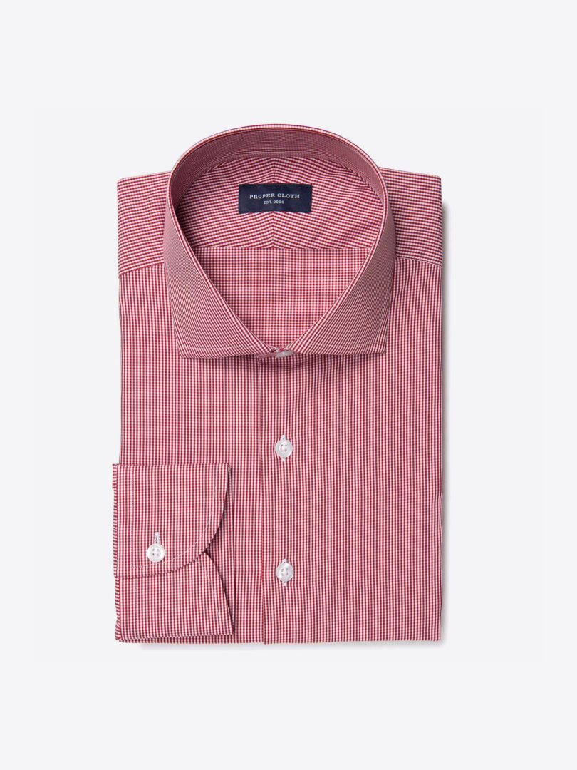 Vestry Red Mini Gingham Men's Dress Shirt 