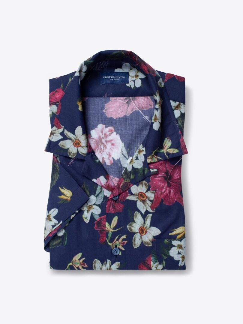 Albiate Navy Large Floral Print 