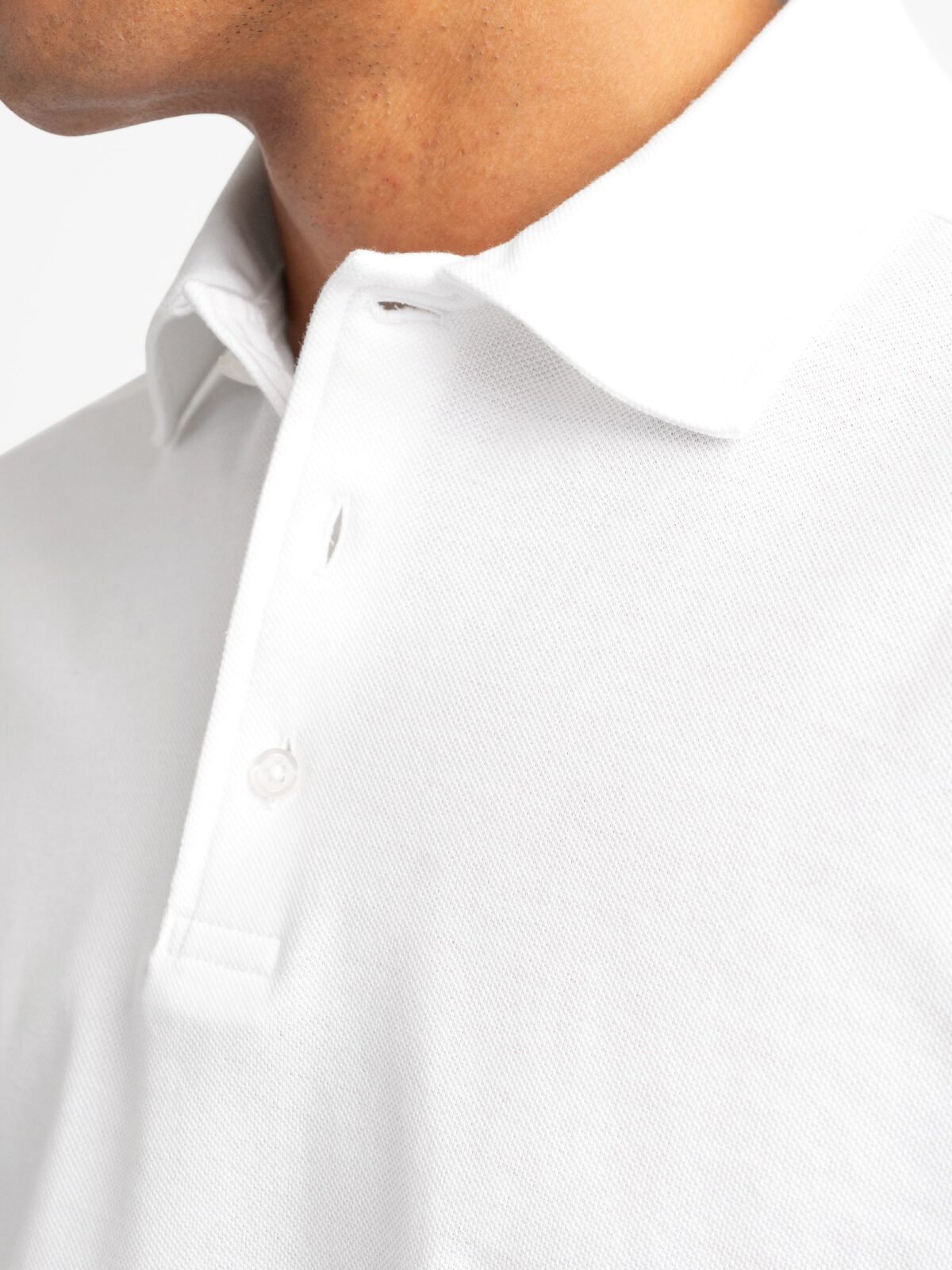 The Italian Long Sleeve Pique Polo Shirt in White