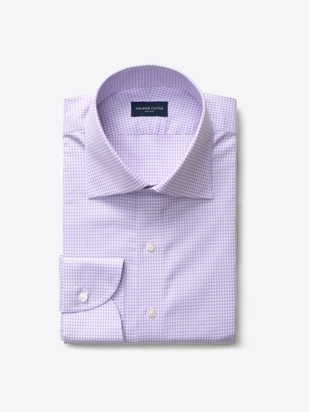 Thomas Mason Non-Iron Lavender Gingham Men's Dress Shirt Shirt by Proper  Cloth