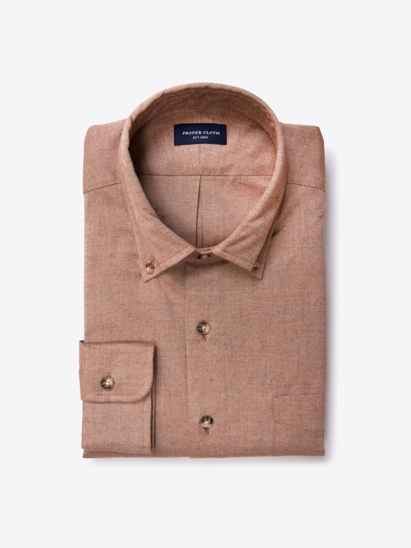 Canclini Chestnut Oxford Flannel Custom Dress Shirt 
