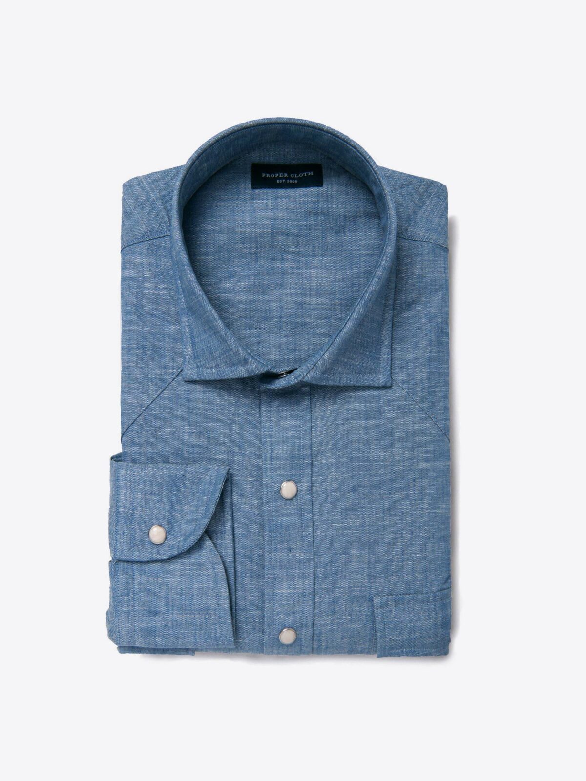 Japanese Cotton and Linen Chambray Tailor Made Shirt Shirt by