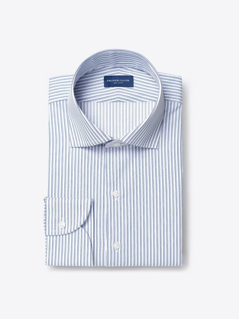Charles Light Blue and Navy Shadow Stripe 