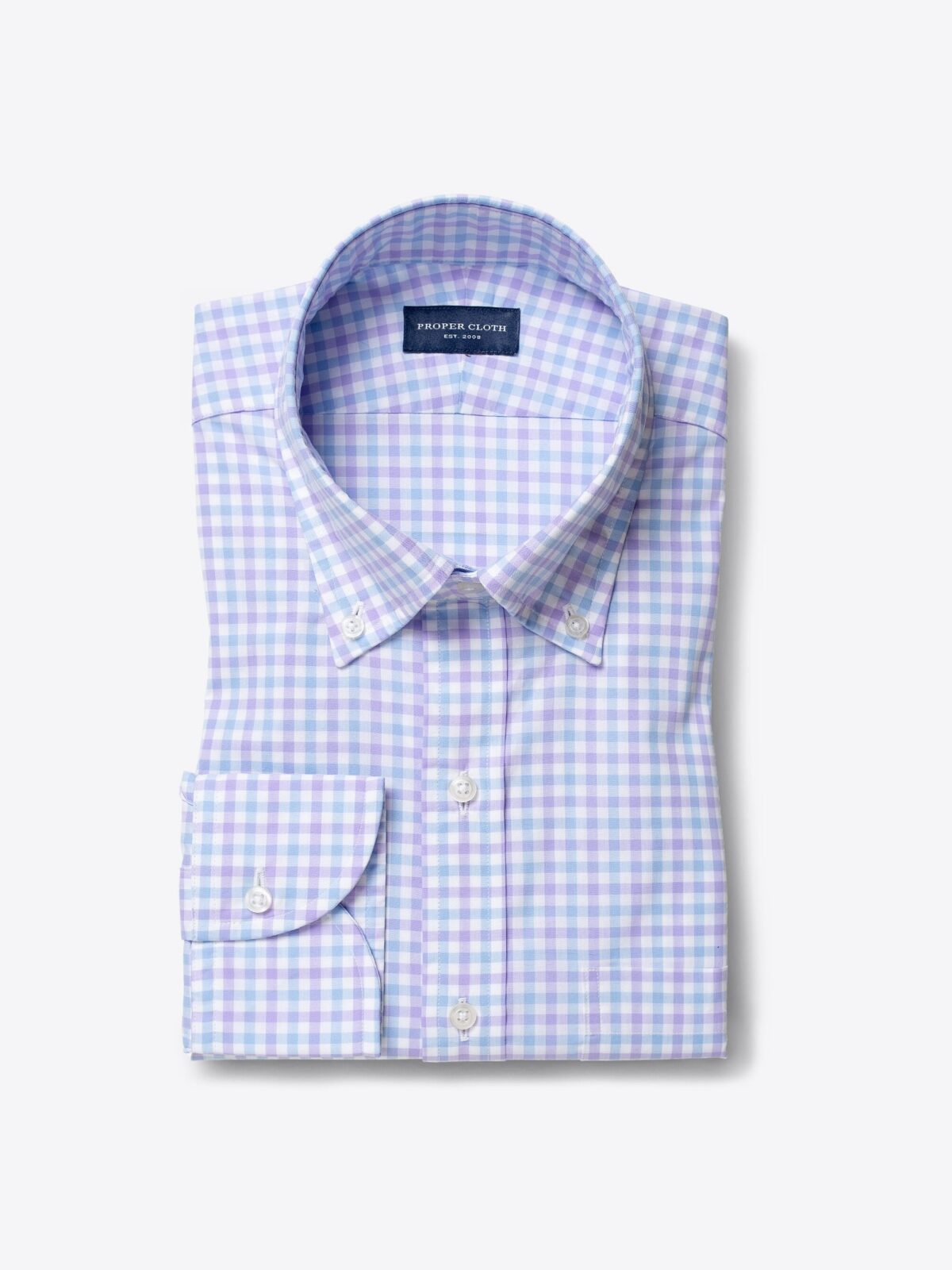 Thomas Mason Lavender and Light Blue Multi Gingham Dress Shirt Shirt by ...