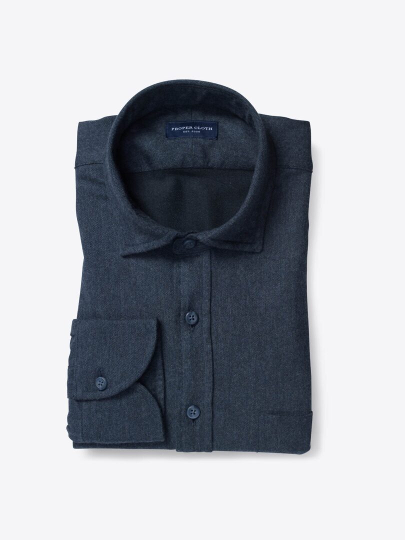 Canclini Navy Melange Twill Beacon Flannel 