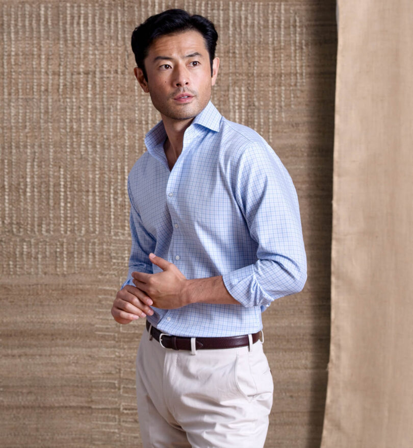 Mayfair Wrinkle-Resistant Blue Multi Check Thumb Detail