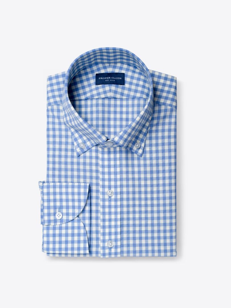 Reda Light Blue Gingham Merino Wool 