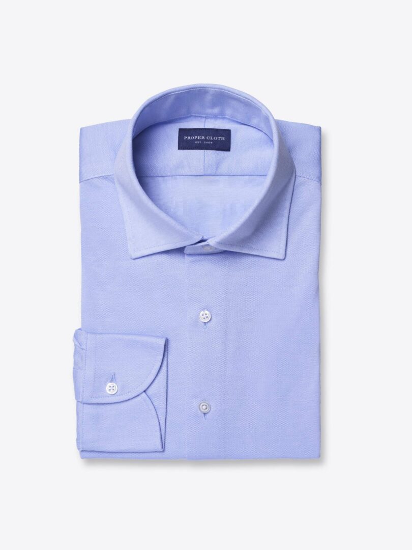 Light Blue Cotton Refined Knit Birdseye 