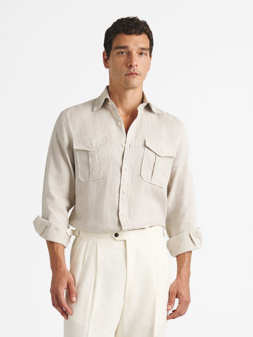 The Baird McNutt Irish Linen Safari Shirt Detail