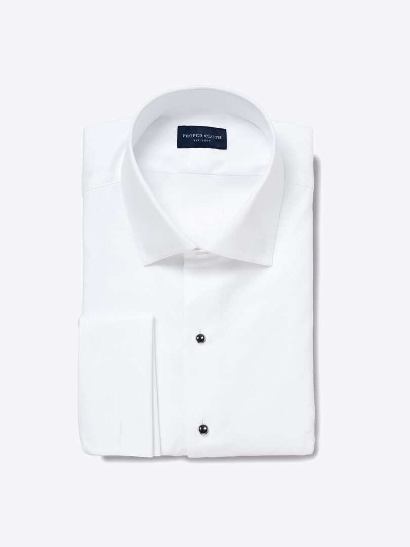 Bowery White Wrinkle-Resistant Pinpoint Men's Dress Shirt 