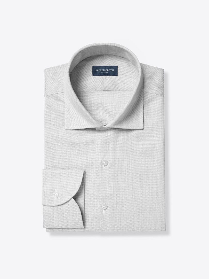 Thomas Mason Light Grey Textured Pique 