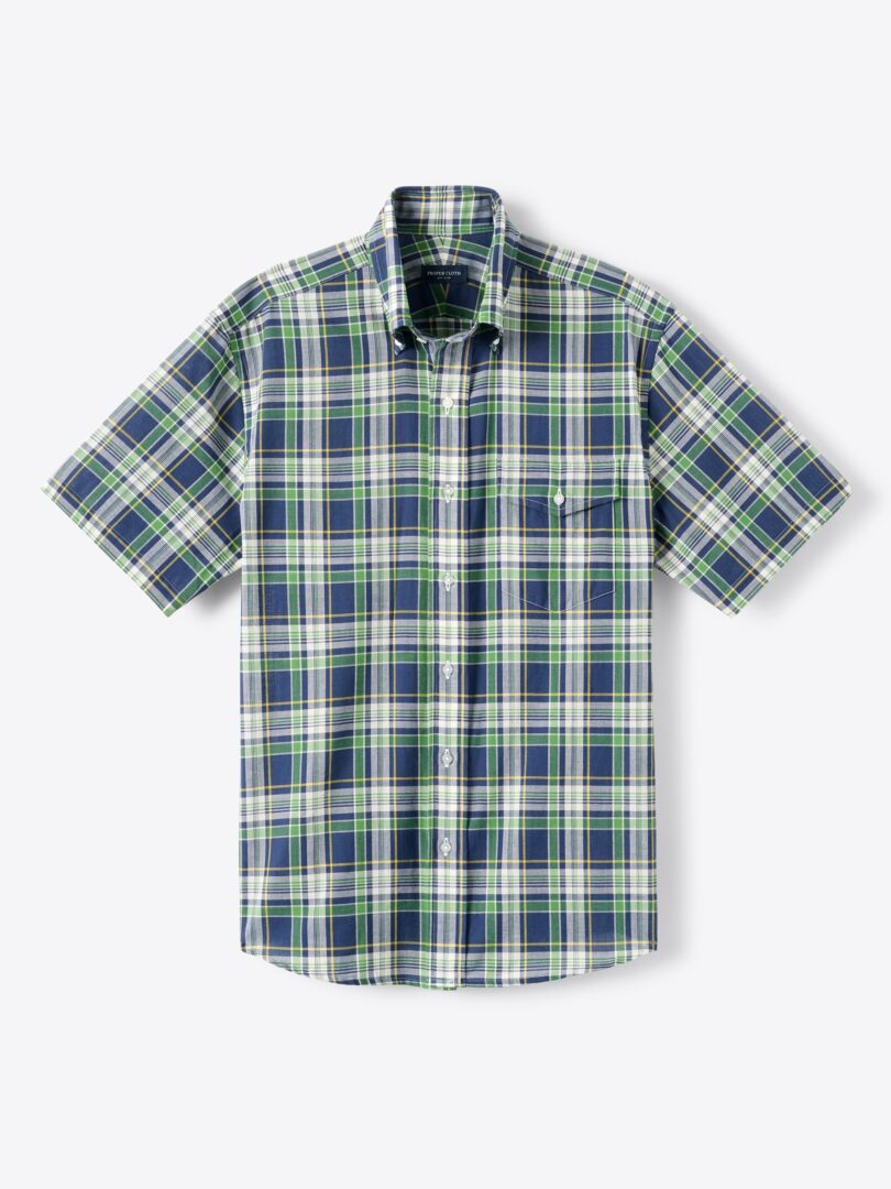 Navy Green and Yellow Indian Madras 