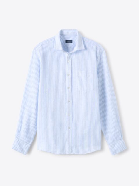 Shop Light Blue Stripe Washed Linen