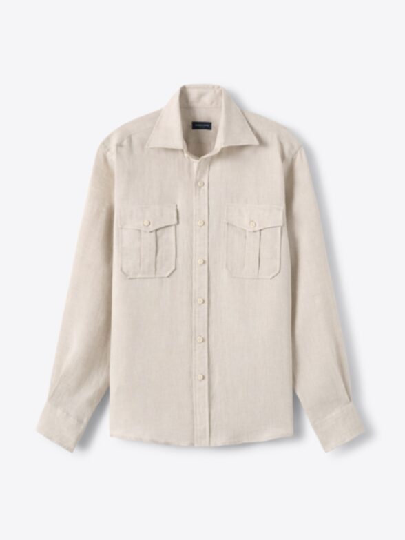 Thumb Photo of Baird McNutt Natural Beige Irish Linen Safari Shirt