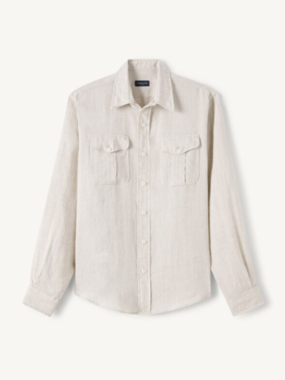 Thumb Photo of Baird McNutt Natural Beige Irish Linen Field Shirt