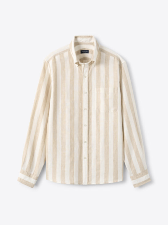 Thumb Photo of Portuguese Beige Wide Stripe Linen