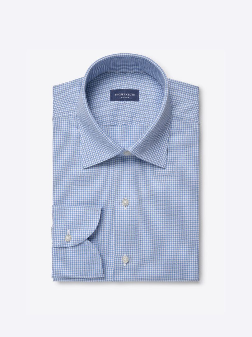 Non-Iron Blue Border Check 