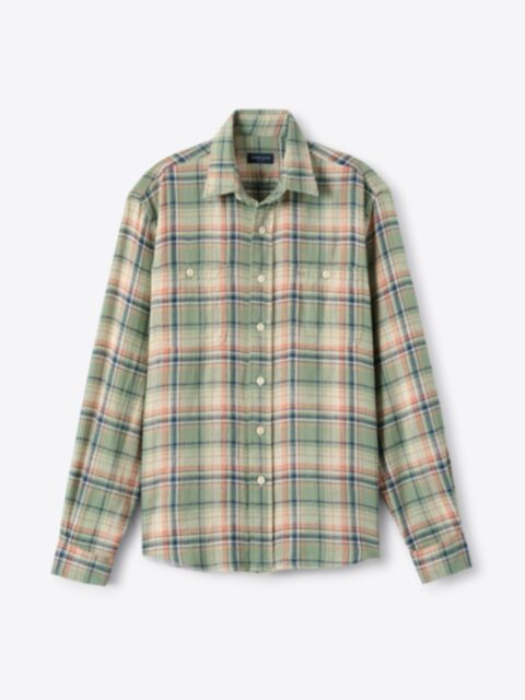 The Sunwashed Cotton Linen Utility Shirt in Sage