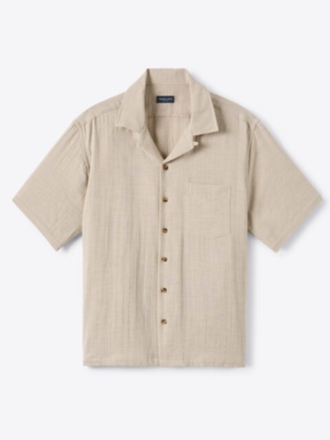 Shop Italian Beige Melange Gauze