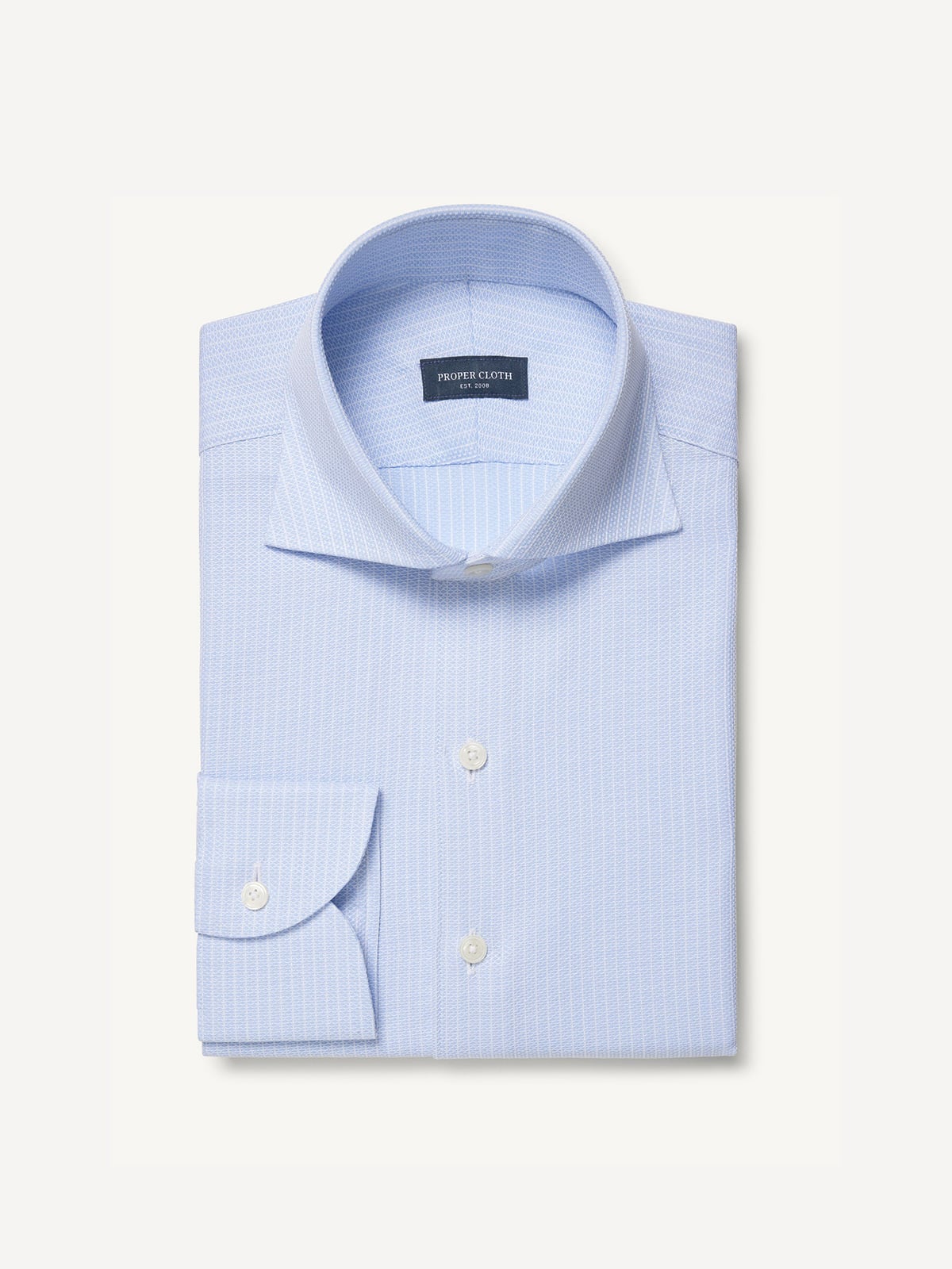 The Thomas Mason Giro Inglese Dress Shirt in Light Blue Stripe