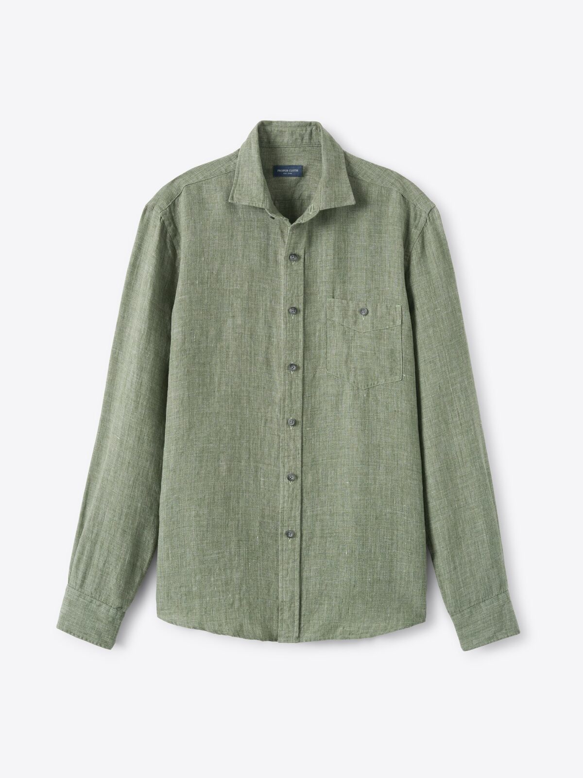 The Italian Linen Melange Shirt in Sage