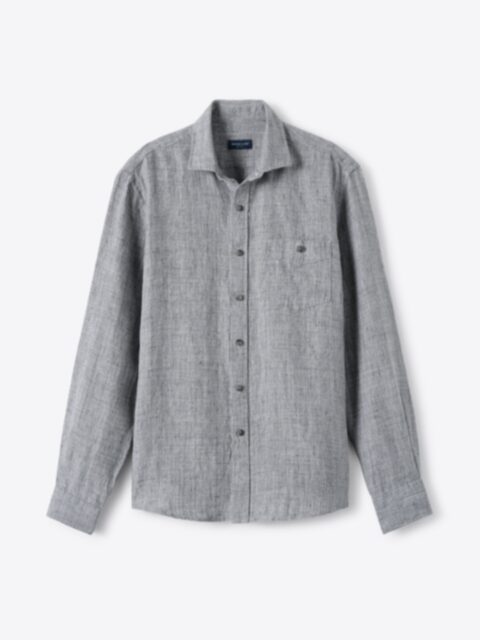 Shop Di Sondrio Washed Charcoal Melange Linen