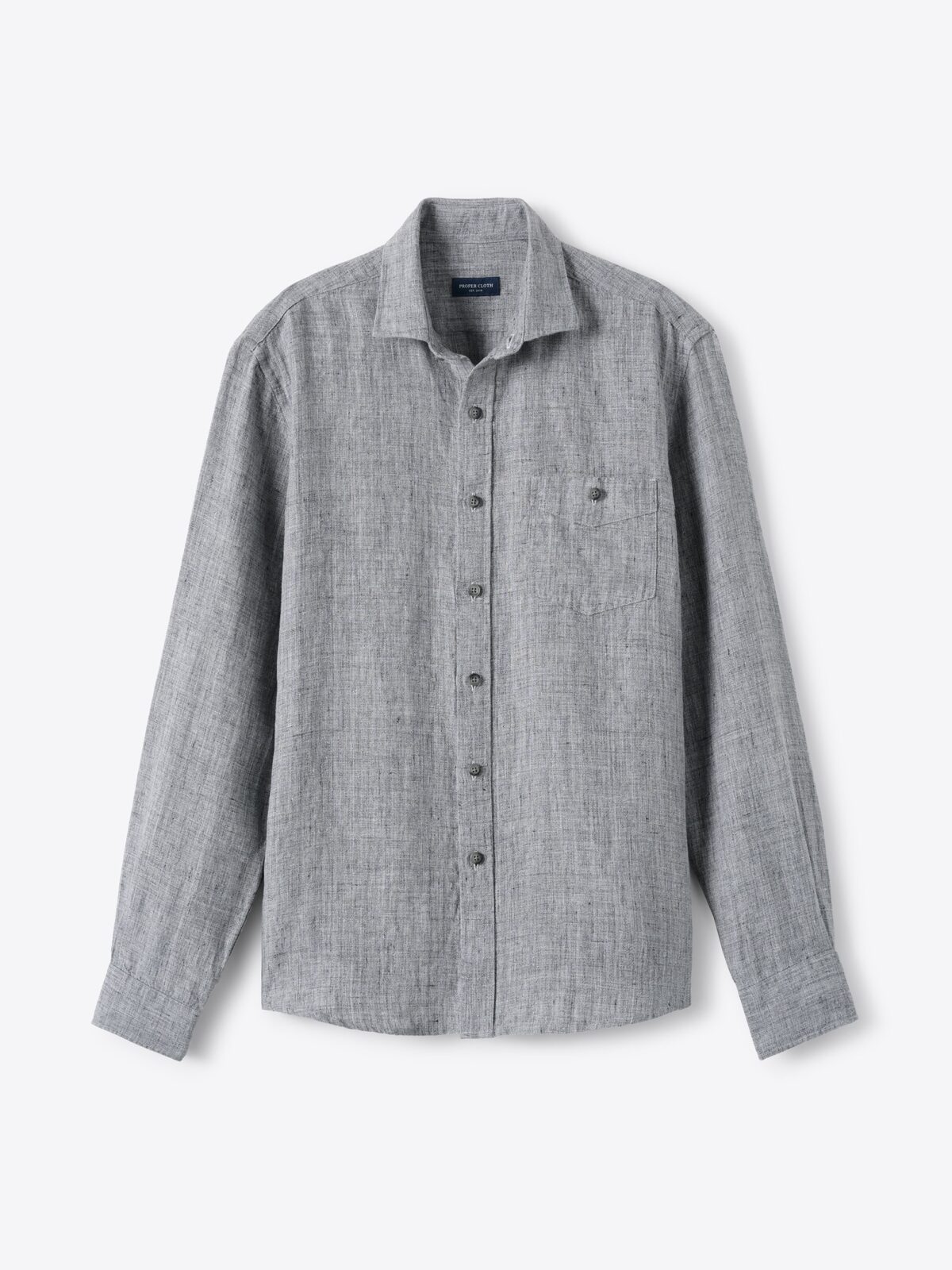 The Italian Linen Melange Shirt in Charcoal