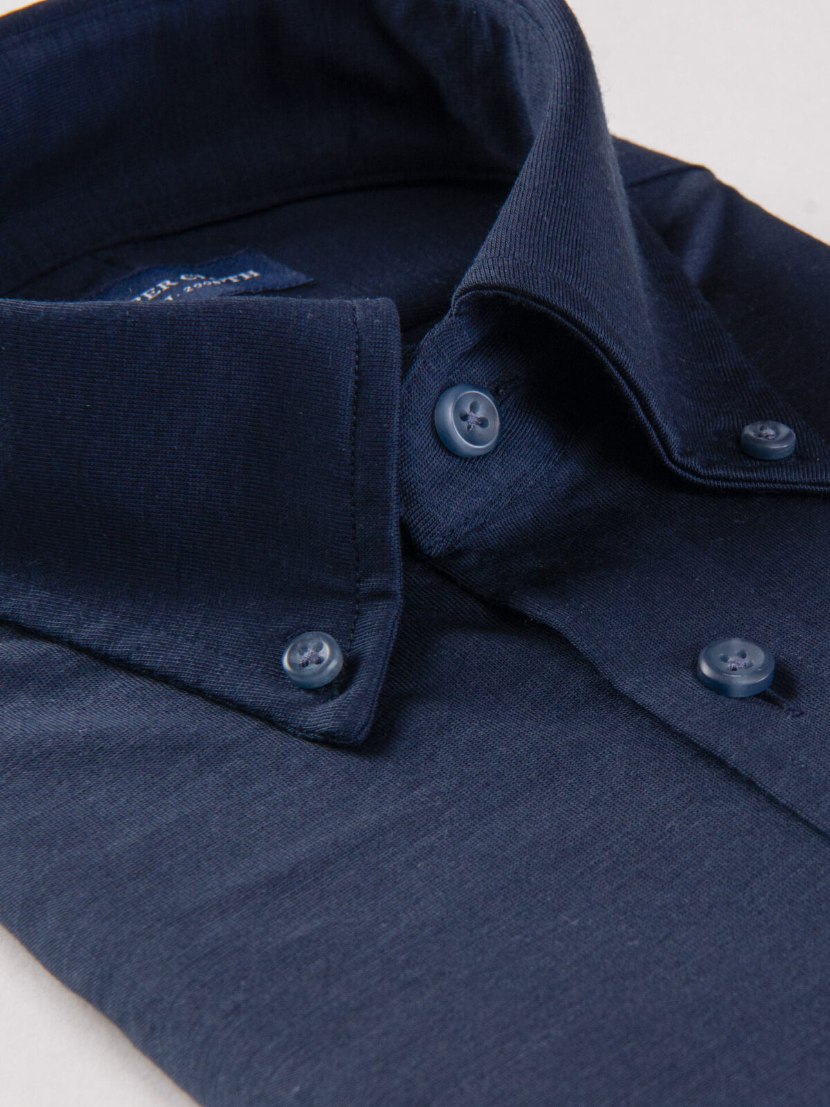 Reda Navy Merino Wool Jersey Knit Shirt by Proper Cloth