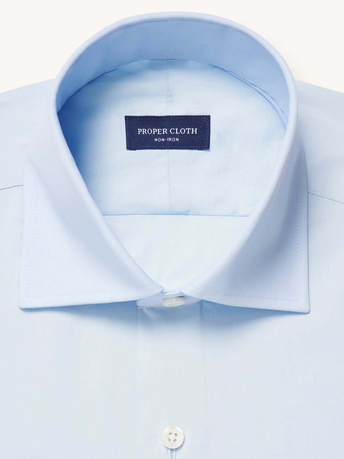 Proper Cloth Men's Thomas Mason Light Blue Cotton and Silk Blend Custom Dress Shirt - Blue, Size: 16, Regular, Cotton
