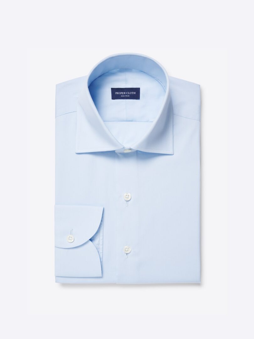 Men’s Thomas Mason Light Blue Cotton and Silk Blend Thumb
