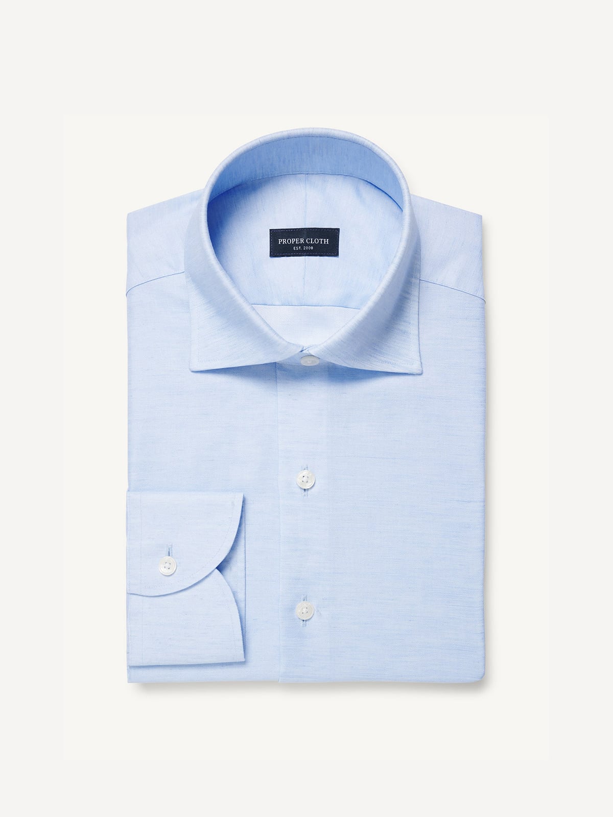 The Thomas Mason Linen Blend Dress Shirt in Light Blue