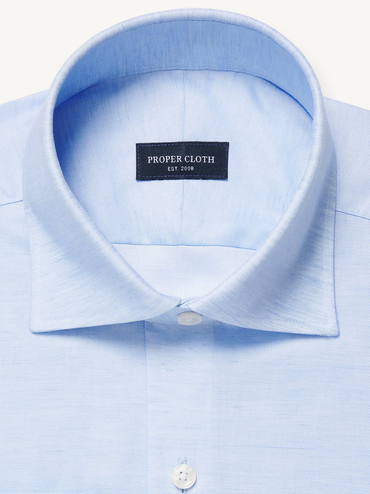 The Thomas Mason Linen Blend Dress Shirt in Light Blue